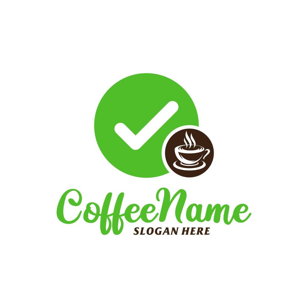 Check Coffee Logo Design Template. Coffee Check logo concept vector. Creative Icon Symbol vector