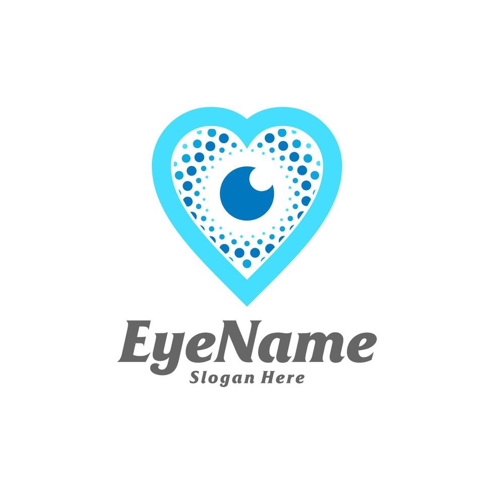 plantilla de diseño de logotipo de ojo de amor. ojo amor logo concepto vector. símbolo de icono creativo vector