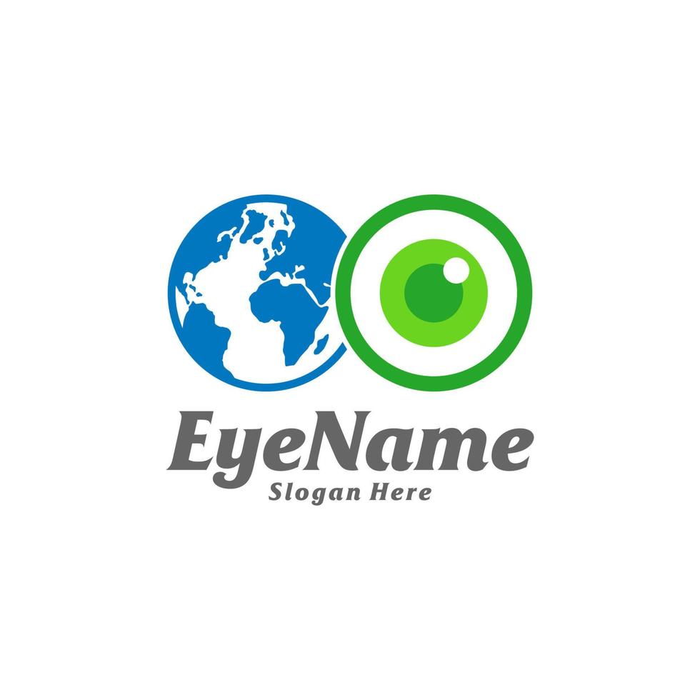 plantilla de diseño de logotipo de ojo mundial. ojo mundo logo concepto vector. símbolo de icono creativo vector