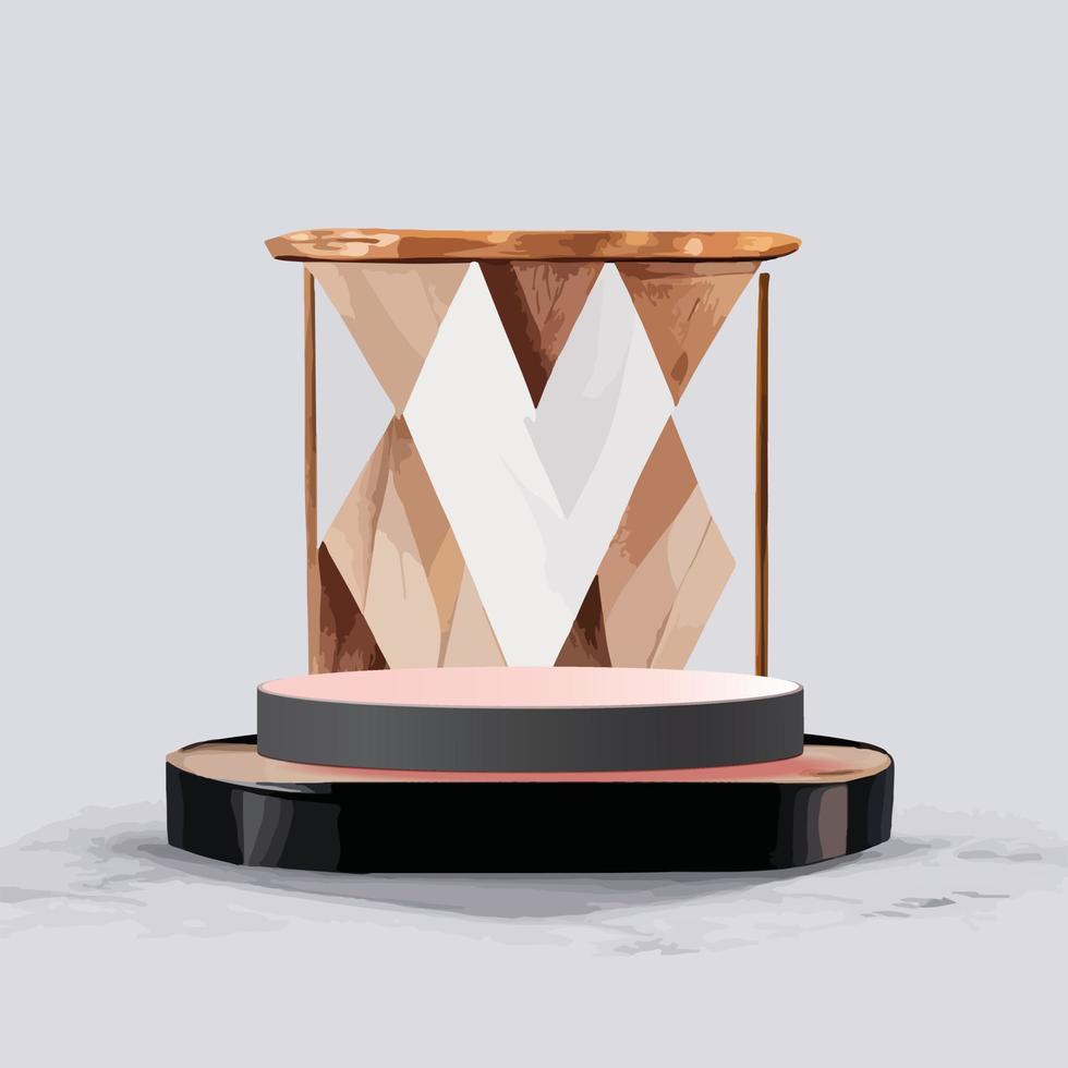 marble mock up, show cosmetic product display, Podium, stage pedestal or platform. 3d vector Abstract minimal ,scene geometric, forms, wood podium white background