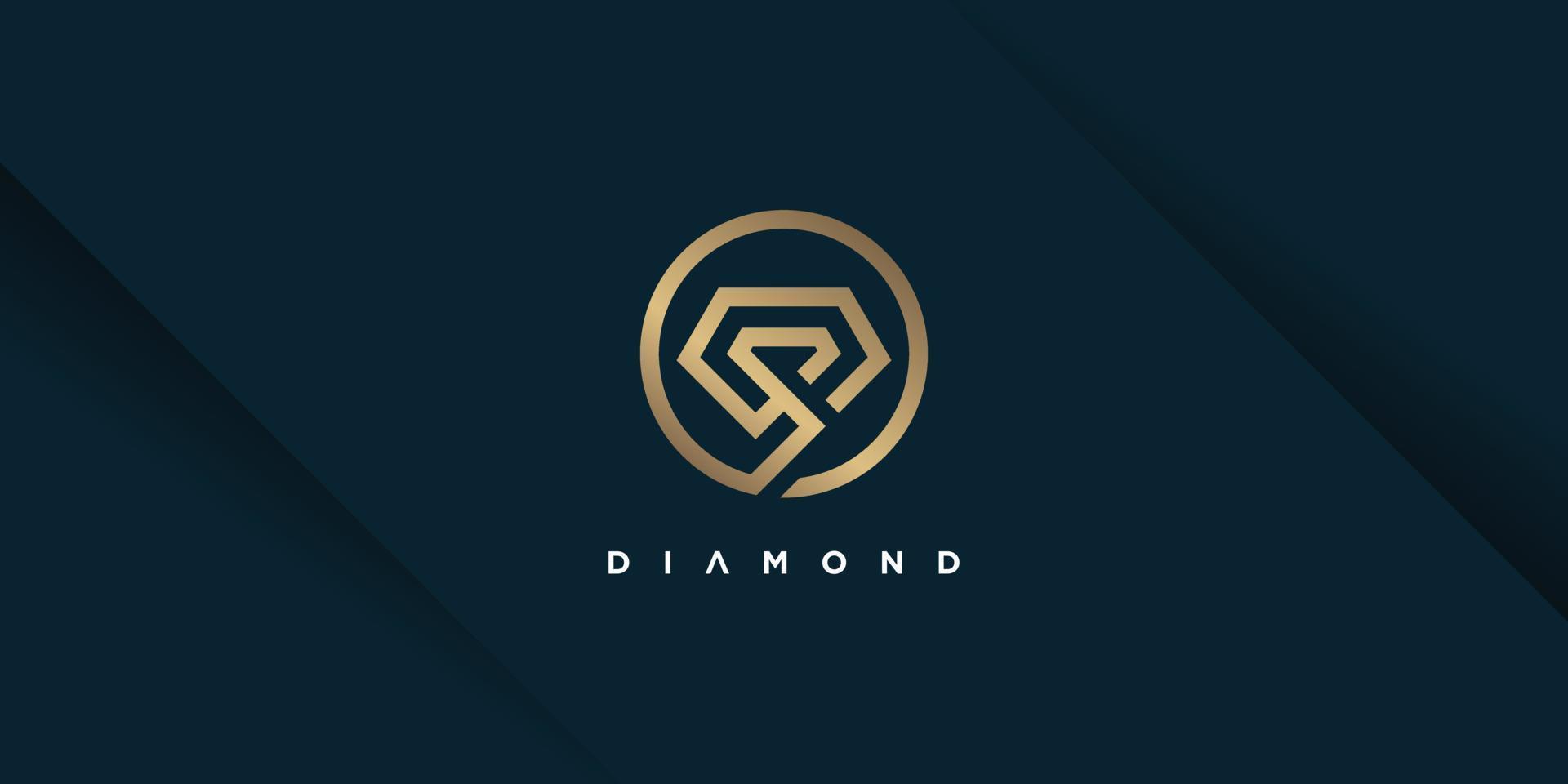 vector de diseño de logotipo de diamante con concepto creativo simple y único