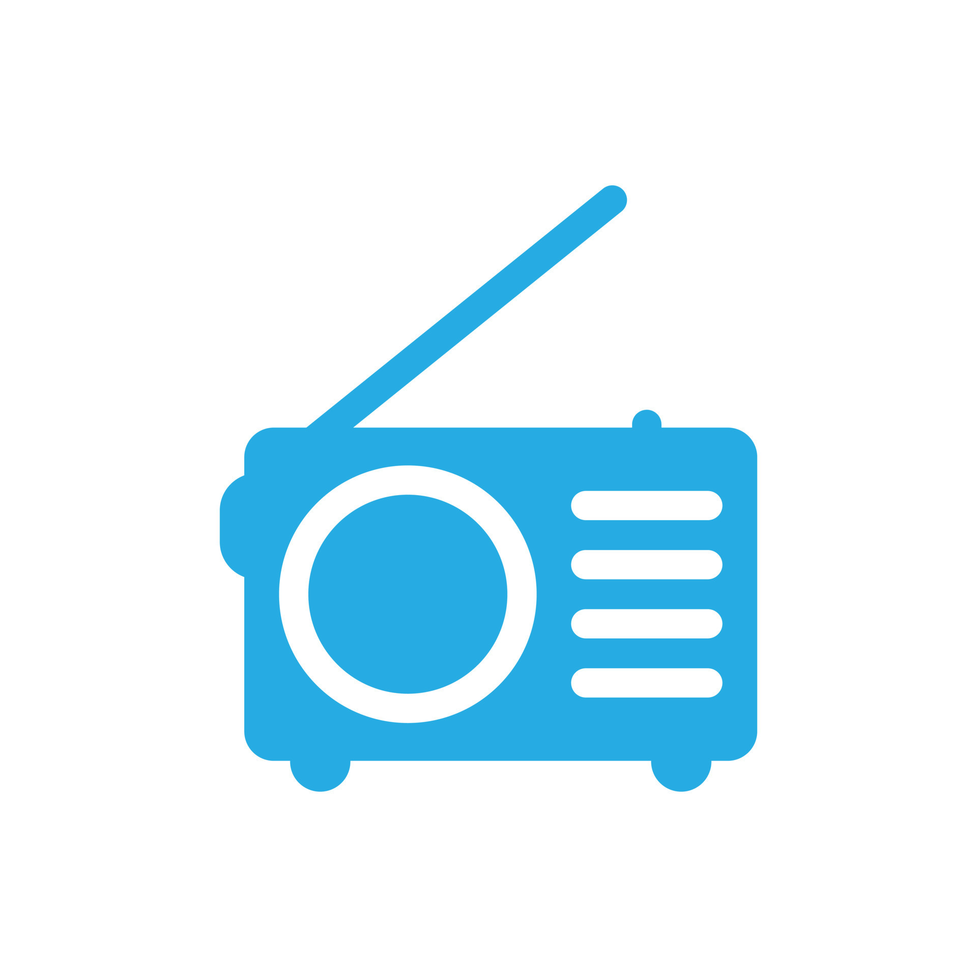 eps10 blue vector radio solid icon isolated on white background. FM