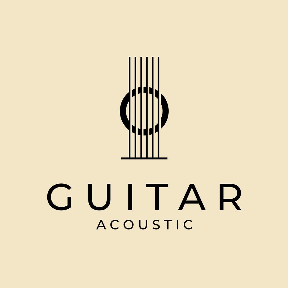 diseño de plantilla de vector de logotipo de guitarra acústica