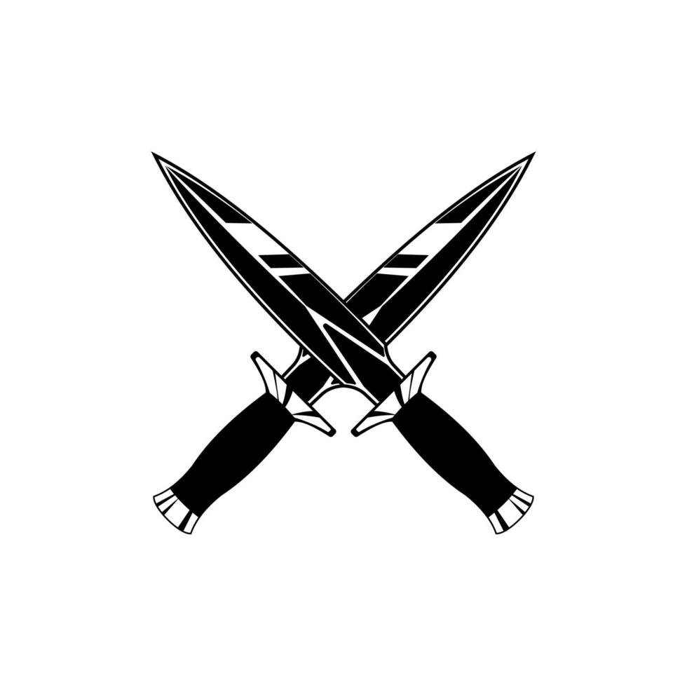 diseño de vector de icono de logotipo de espadas cruzadas