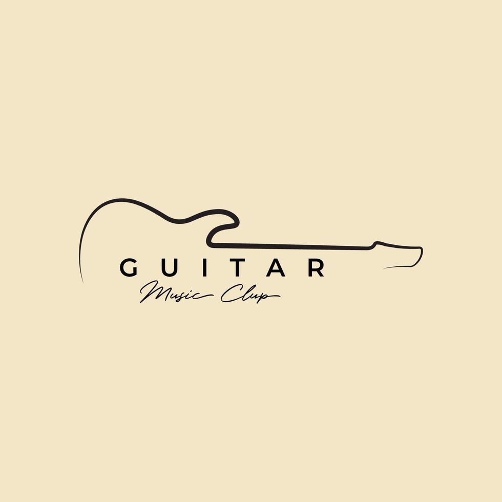 ilustración de diseño de vector de diseño de logotipo de guitarra