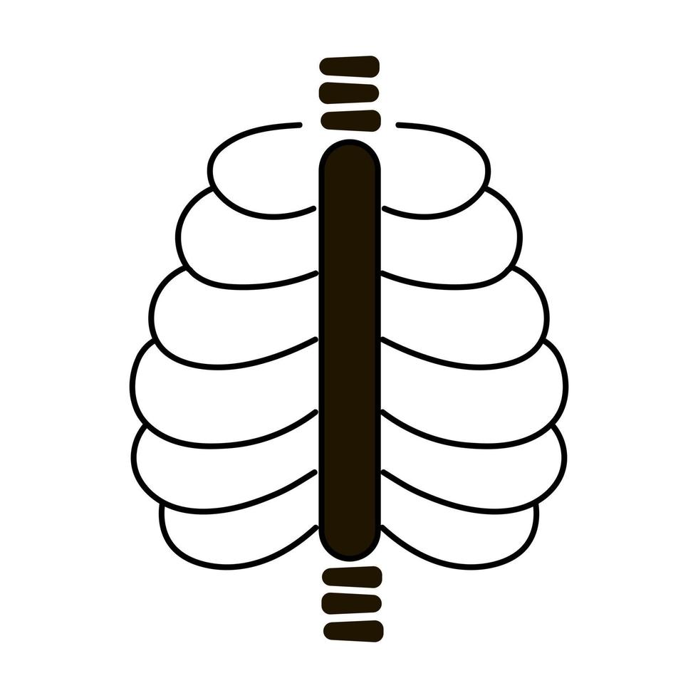 icono de rayos x para la especialidad de radiología en estilo de contorno aislado sobre fondo blanco, concepto de atención médica vector