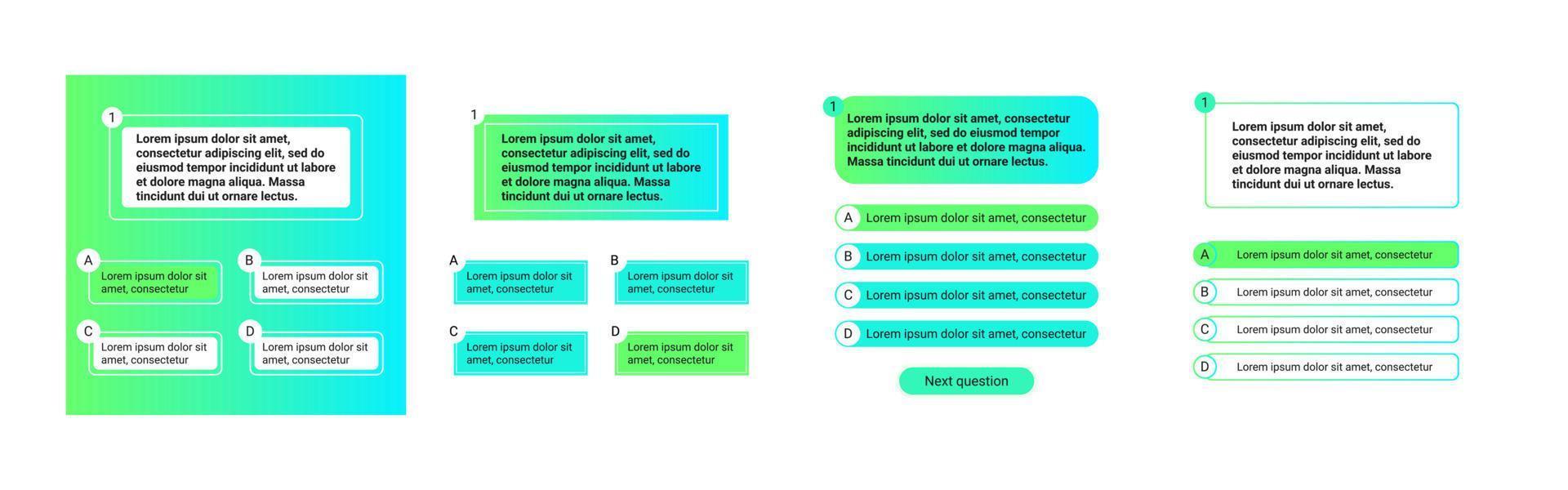Quiz test template ui design vector illustration