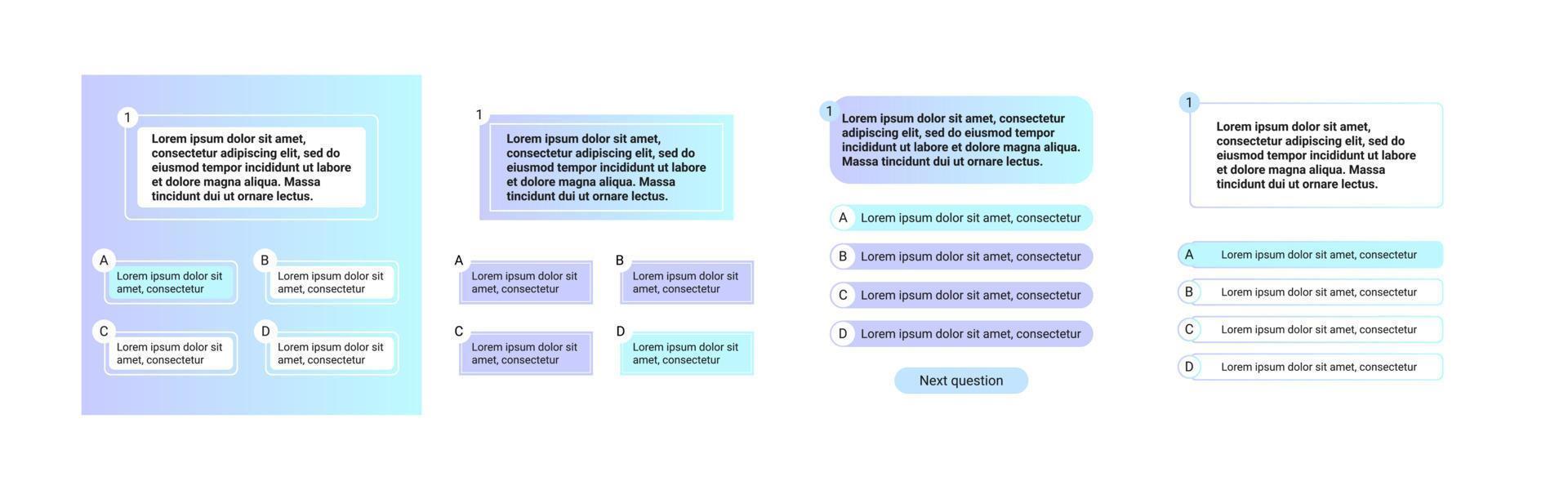 Quiz test template ui design vector illustration