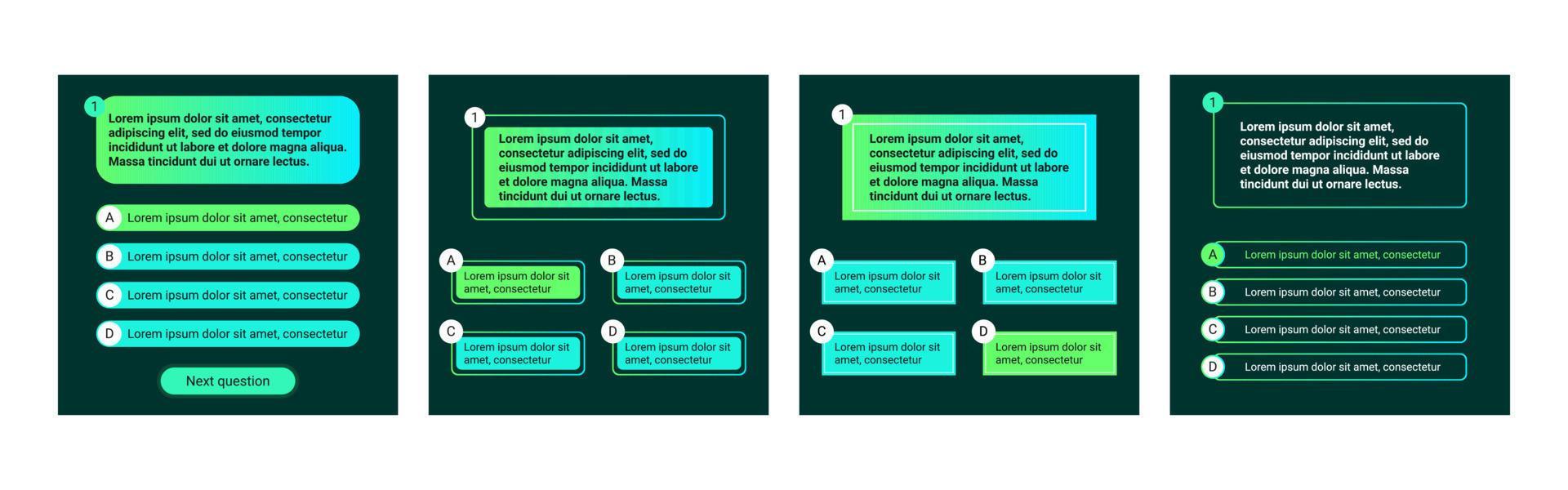 Quiz test template ui design vector illustration 10791310 Vector Art at ...