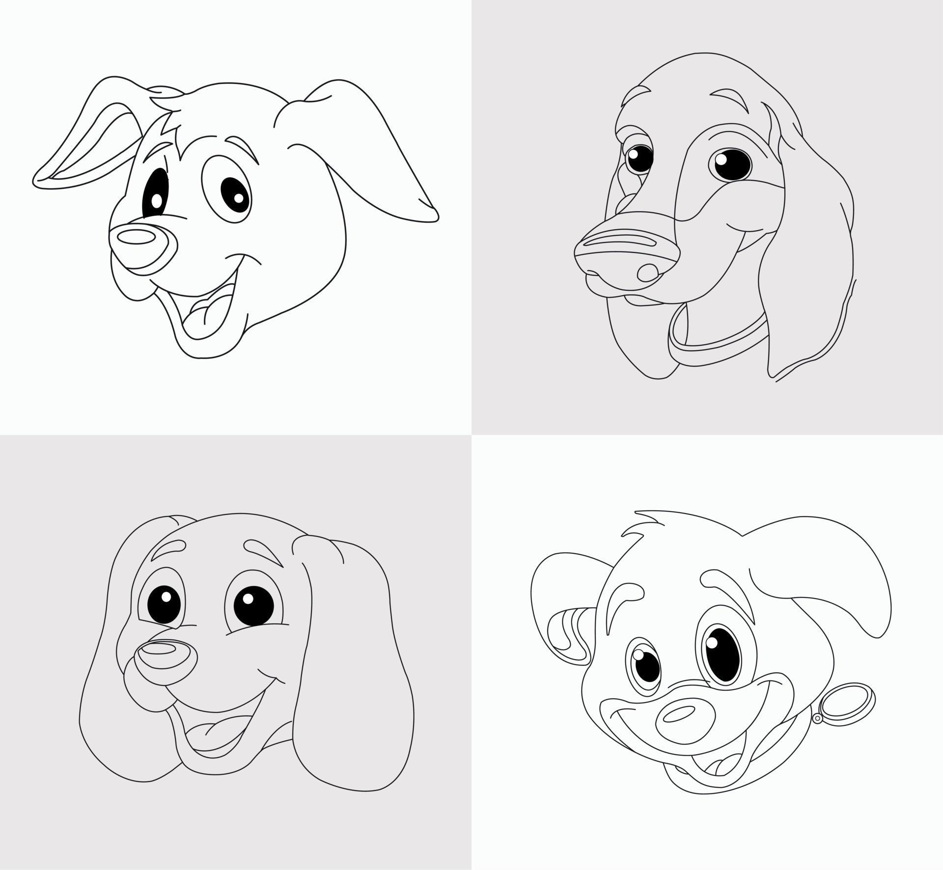 Dog head coloring book for kids 10791353 Vector Art at Vecteezy
