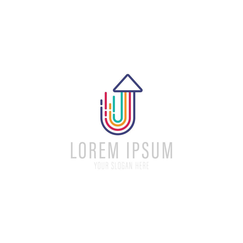 Up logo design with arrow for start up and level up company. vector