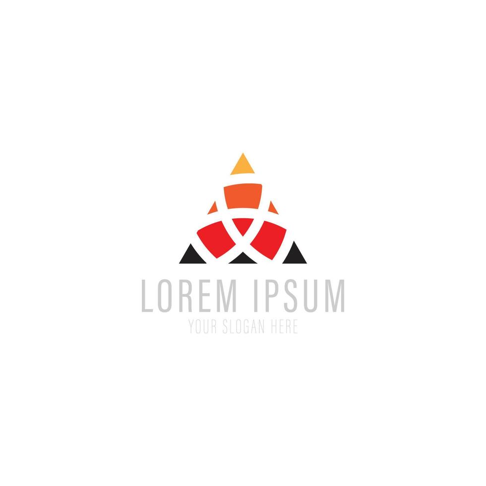 Triangle logo element. Abstract symbol business logotype. vector