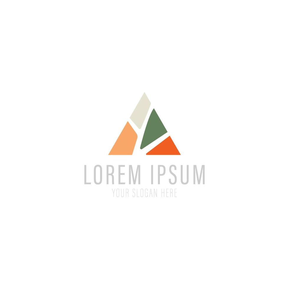 Triangle logo element. Abstract symbol business logotype. vector