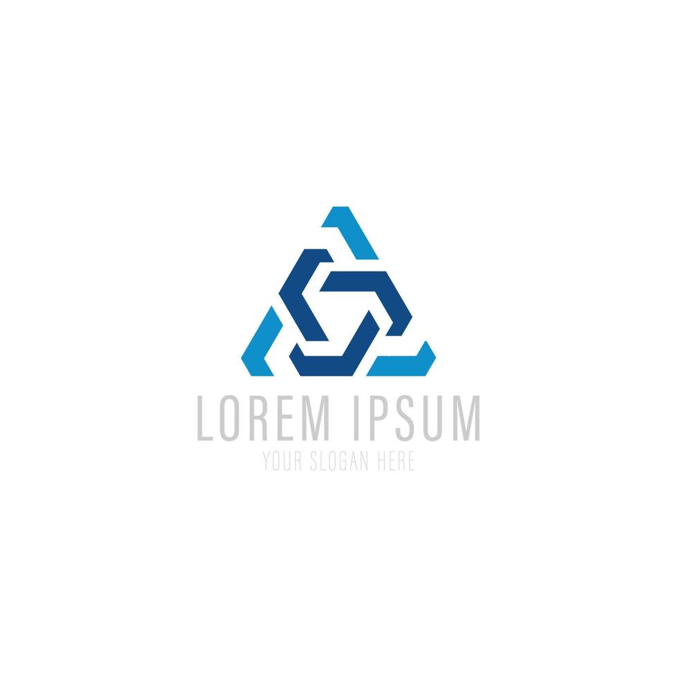 Triangle logo element. Abstract symbol business logotype. vector