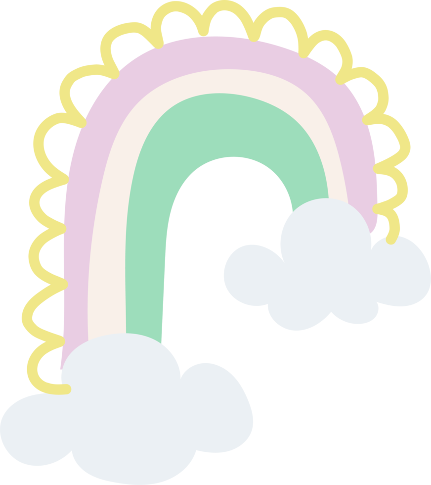 desenho de arco-íris orgânico fofo png