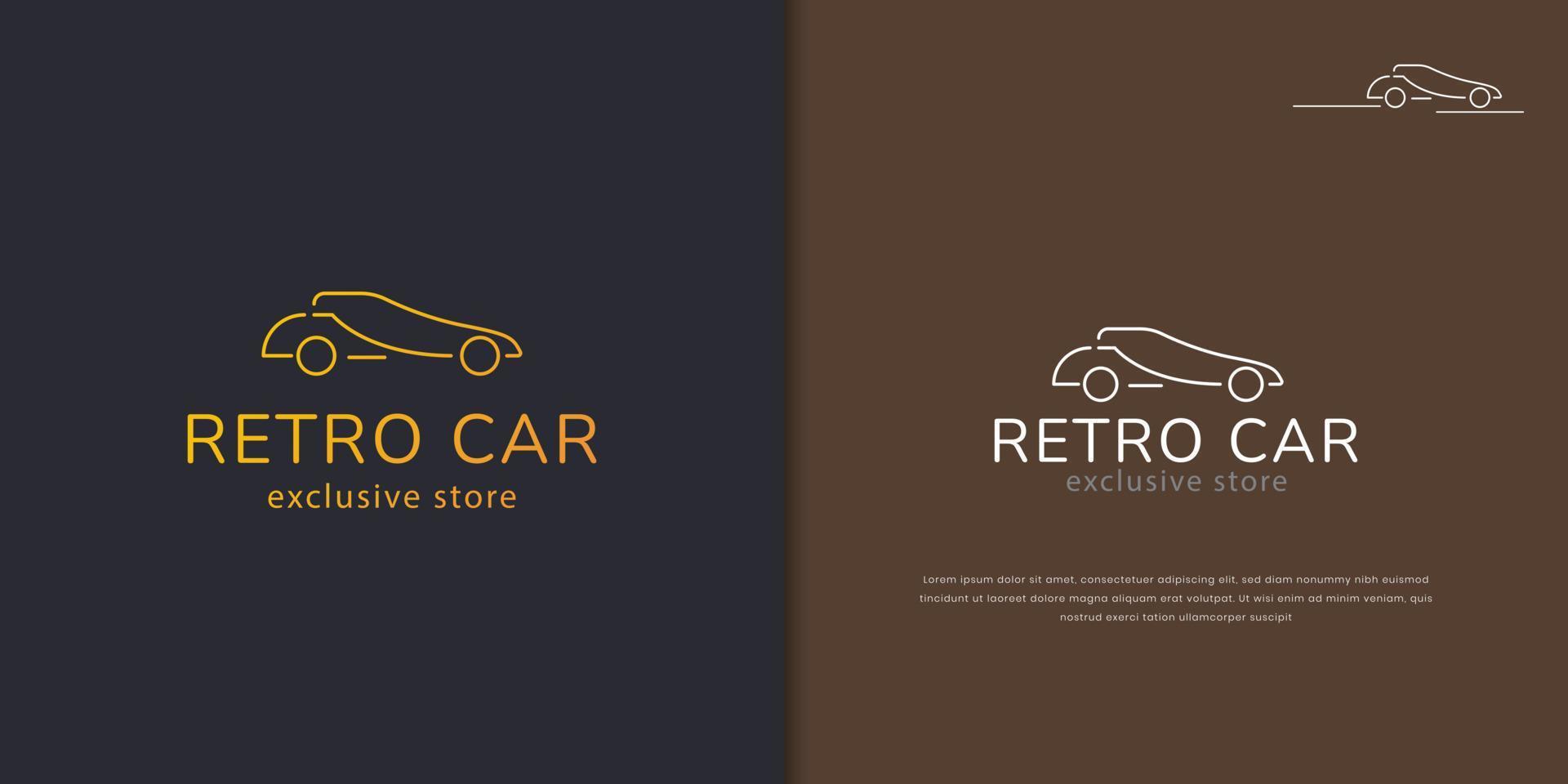 plantilla de diseño de logotipo de coche retro vector