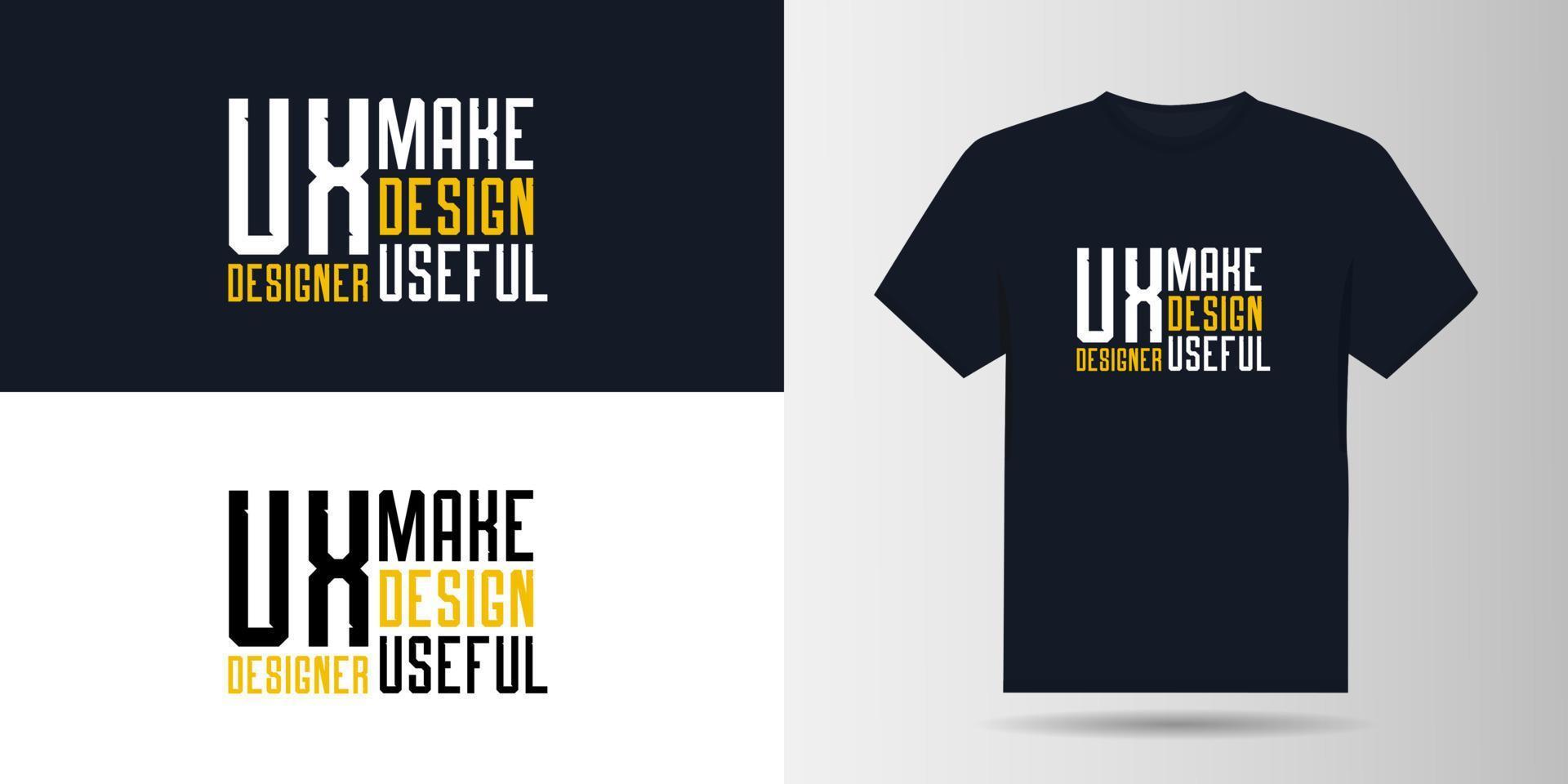 Ui ux typography t shirt design template vector