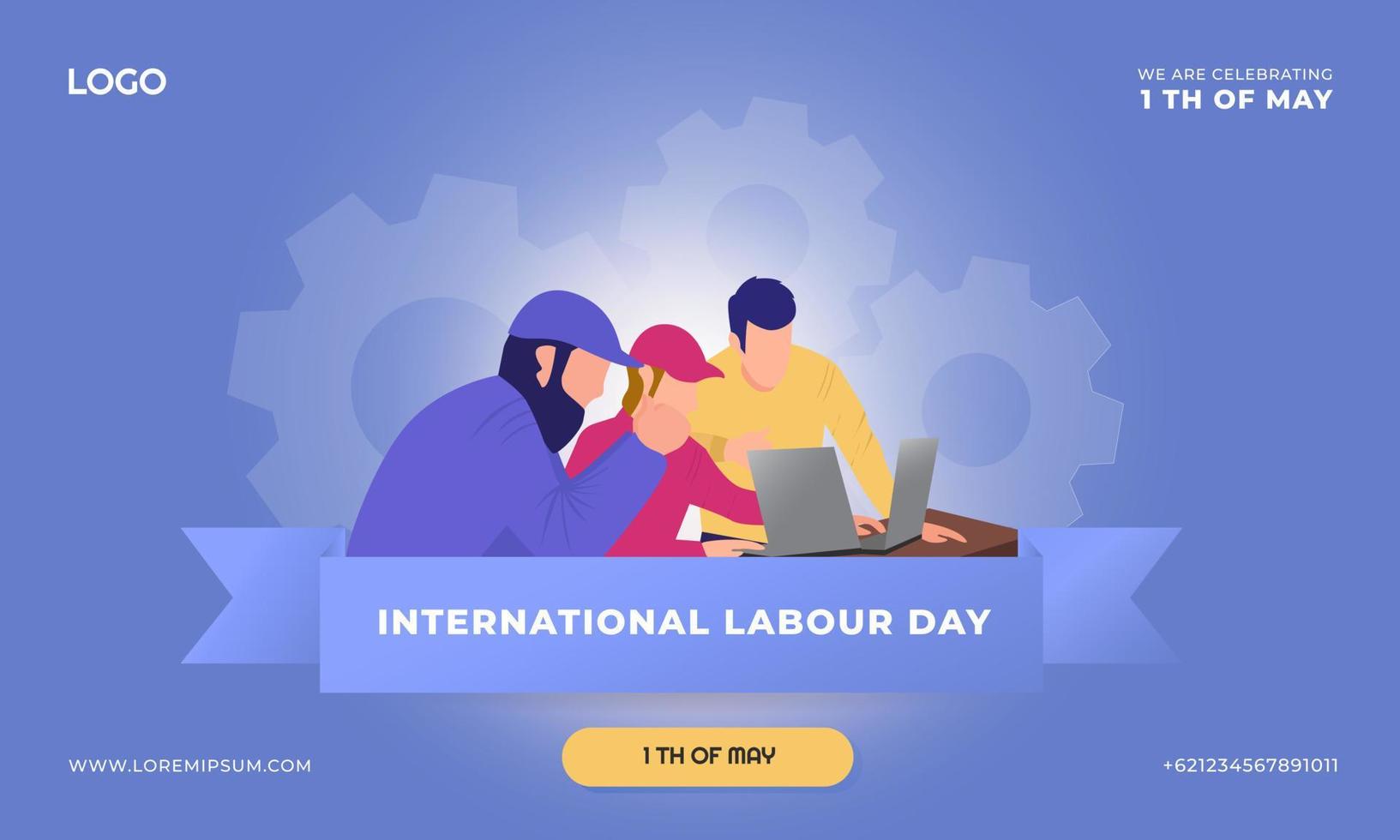 Flat International labour day illustration Background vector