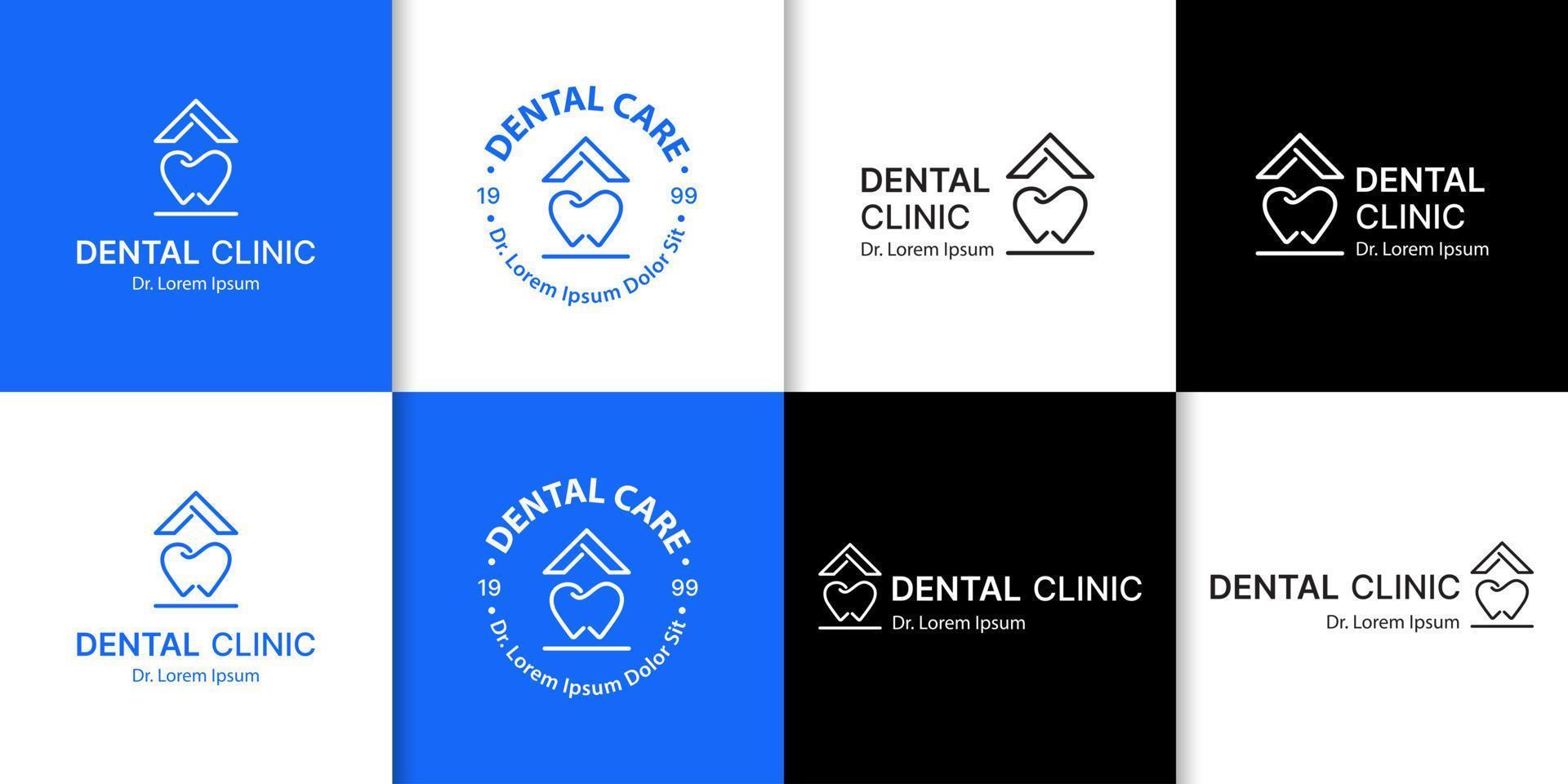 conjunto de logotipo de clínica dental vector