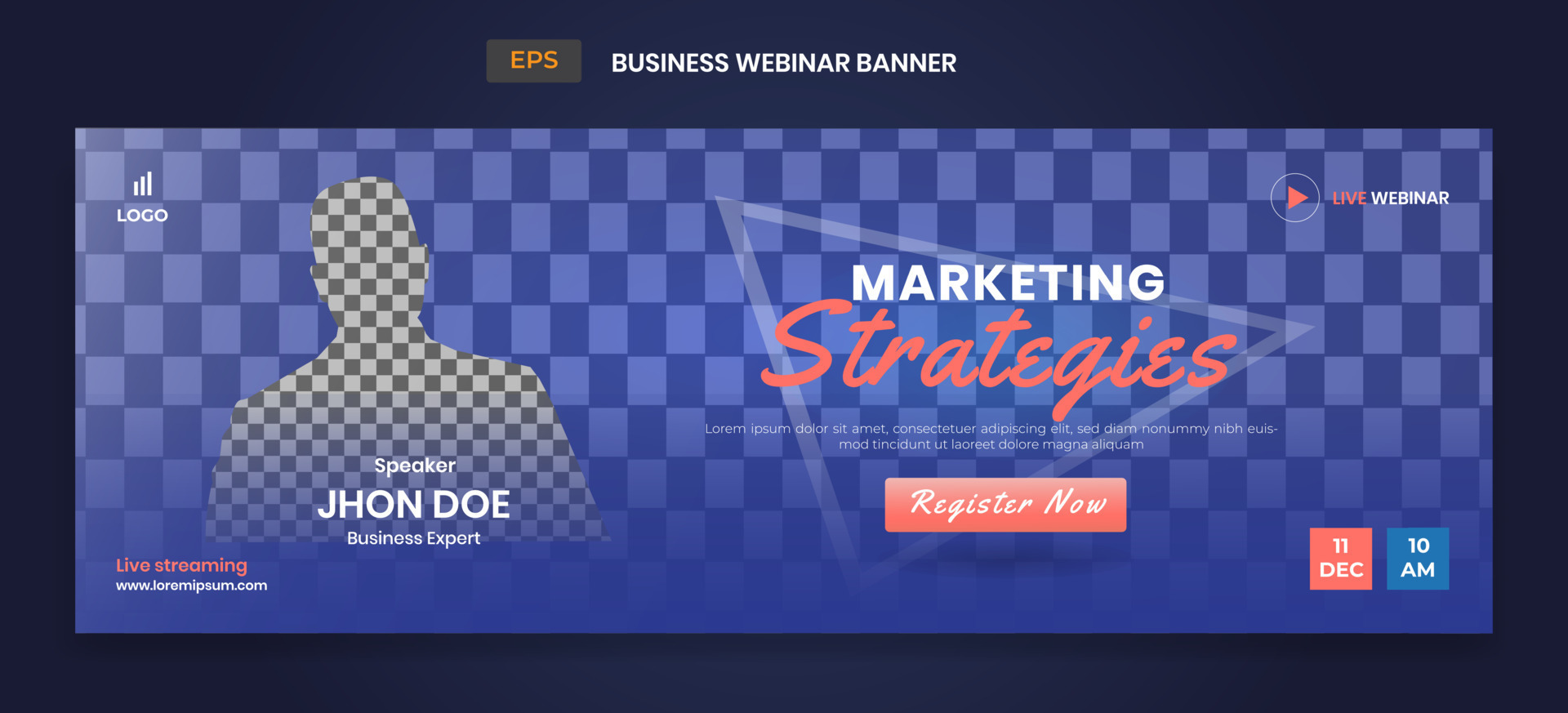 Webinar Business, live webinar and corporate banner template 10791793