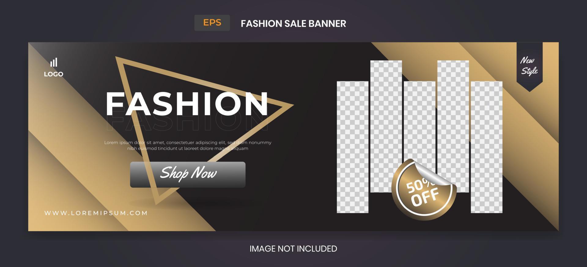 plantilla de banner web de venta de moda vector