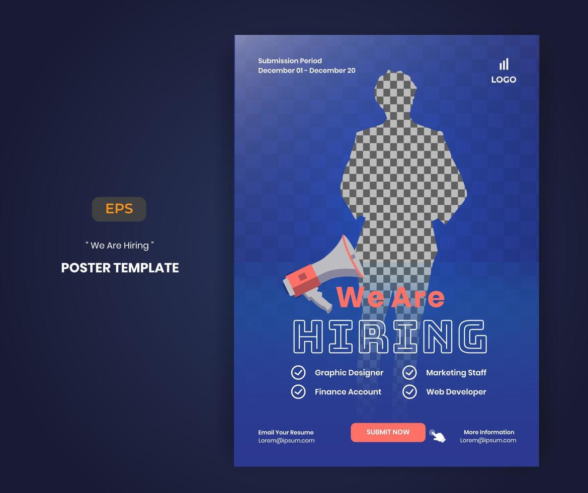 We are hiring job vacancy poster template vector