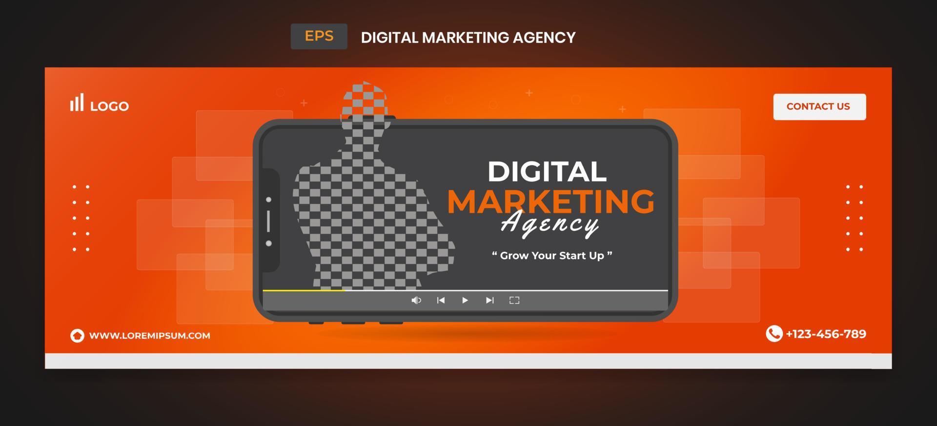 Modern digital marketing banner template vector