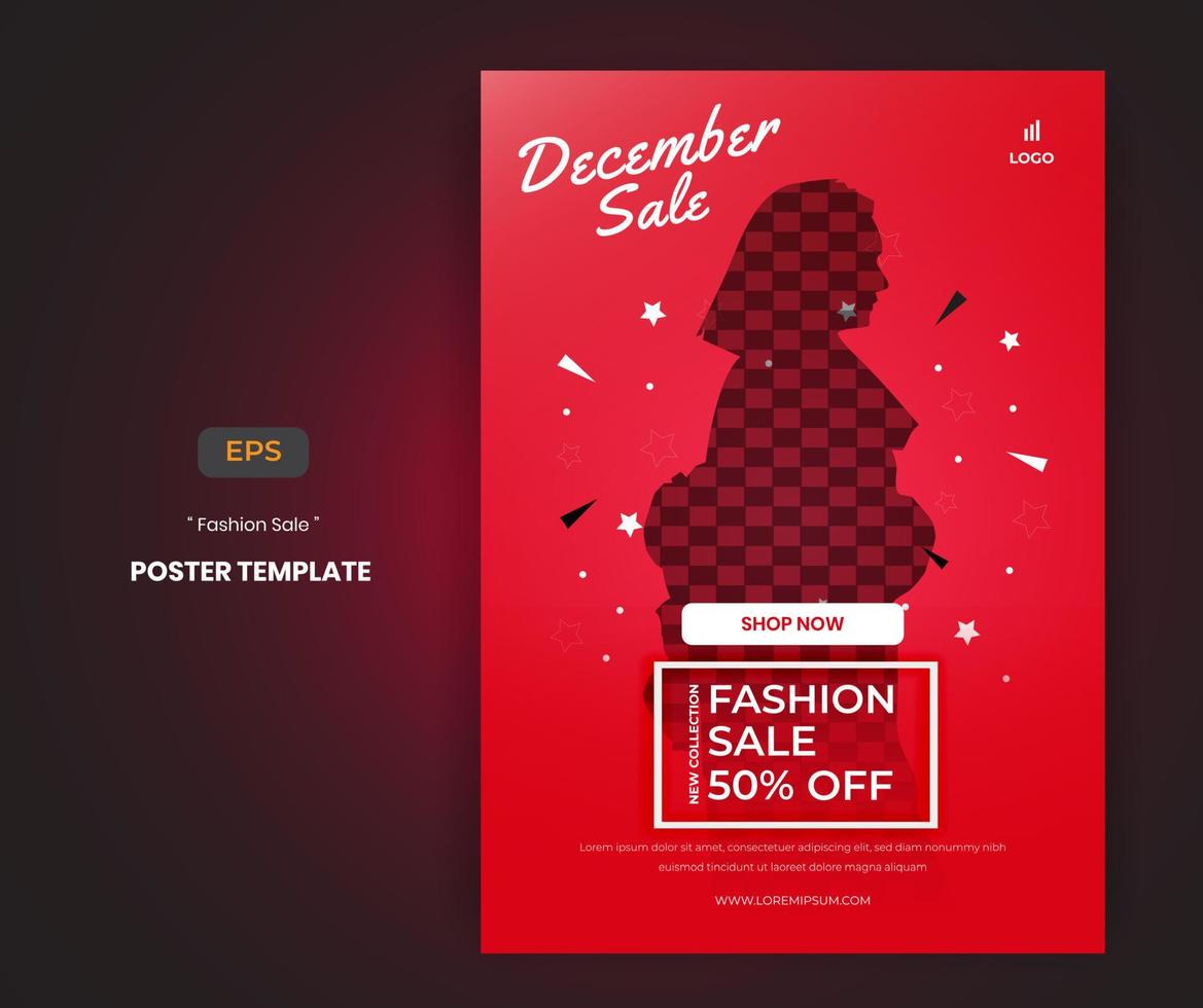 Fashion sale poster template vector