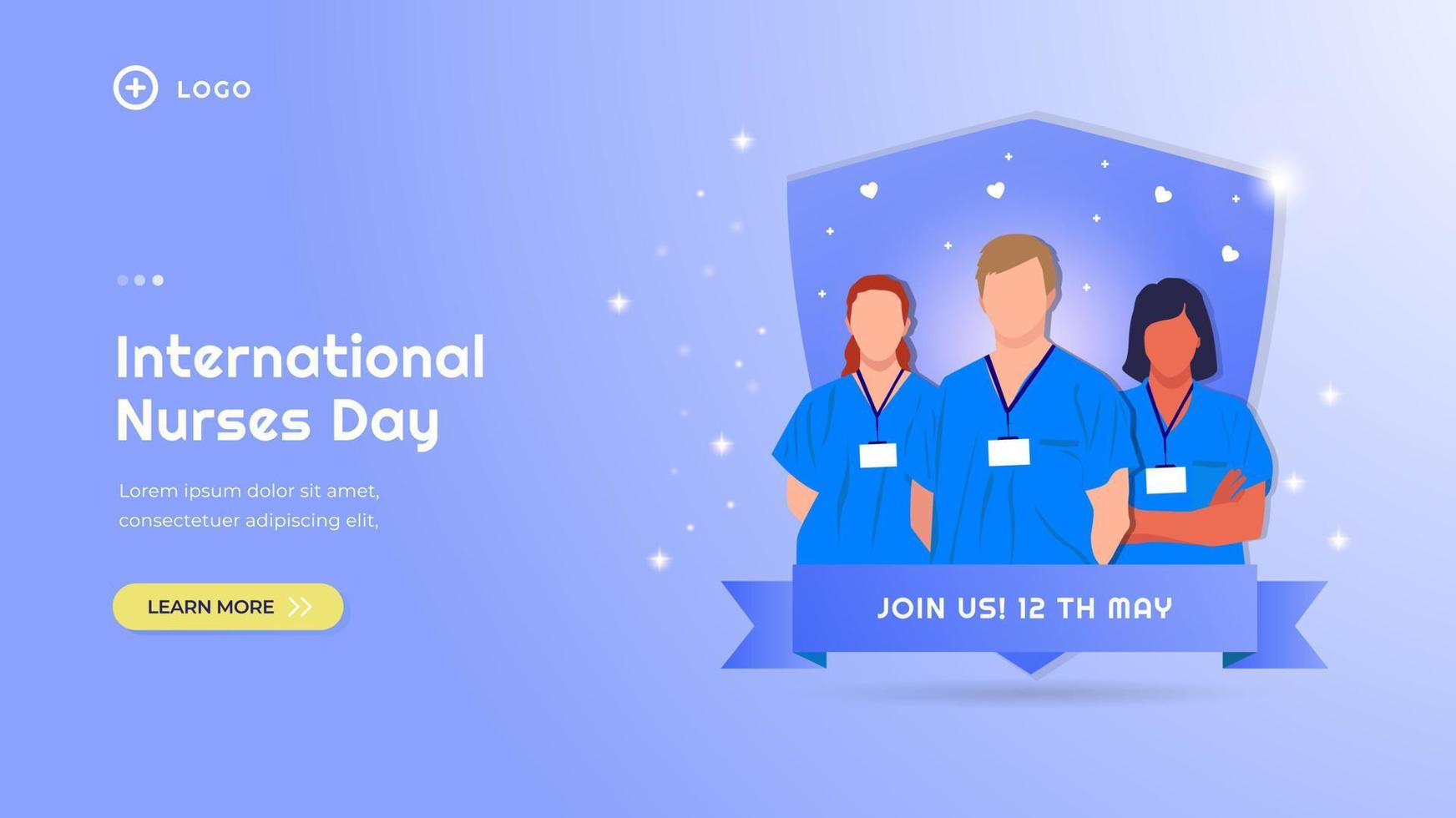 Flat international nurses day illustration background vector