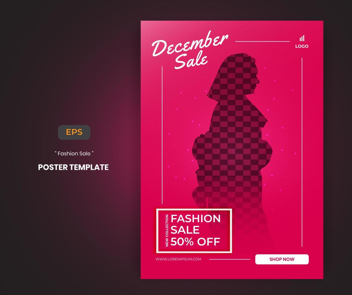 plantilla de póster de venta de moda vector