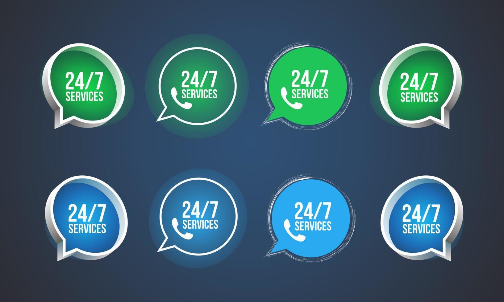 24 hours everyday 24 7 service and support icon service time support vector