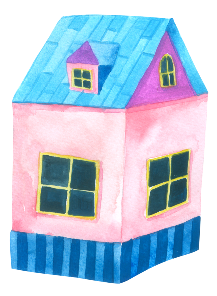 aquarelle de maison de dessin animé png