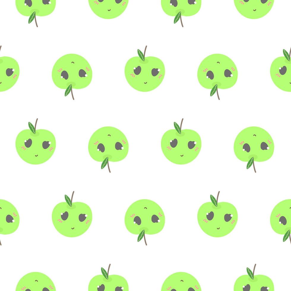 patron de manzana verde. manzana con ojos personaje para patron infantil estampado telas ropa. 10792017 Vector en Vecteezy