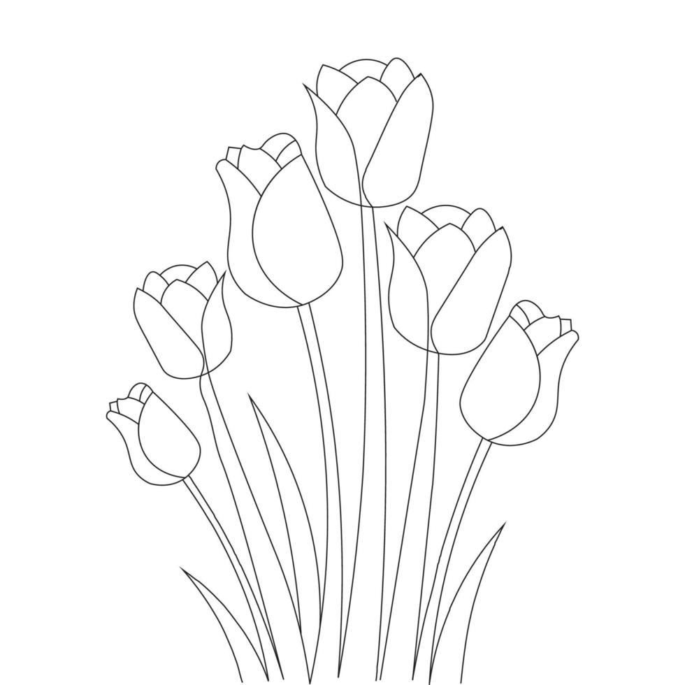 tulip-line-art-flower-coloring-page-design-for-printing-template