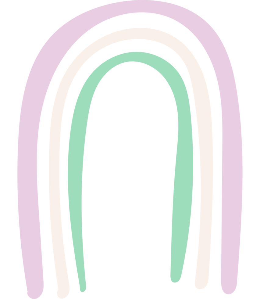 desenho de arco-íris orgânico fofo png