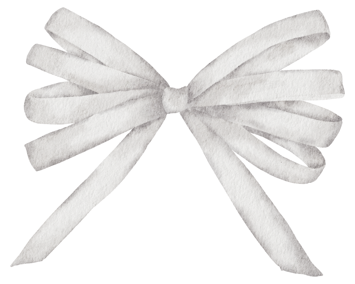 Ribbon bow ornament watercolor clipart png