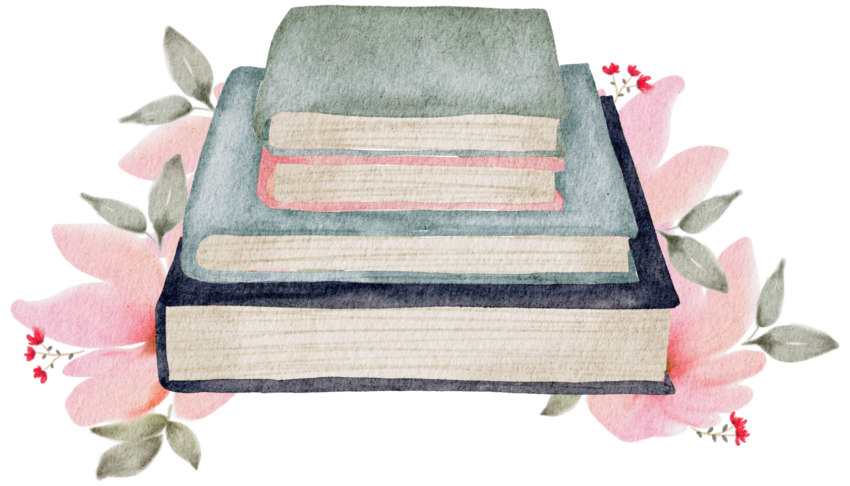 Book hand paint watercolor, Vintage element png