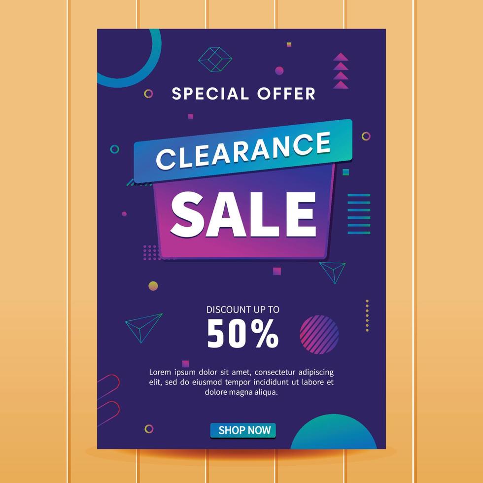 Clearance Sale Poster Template vector