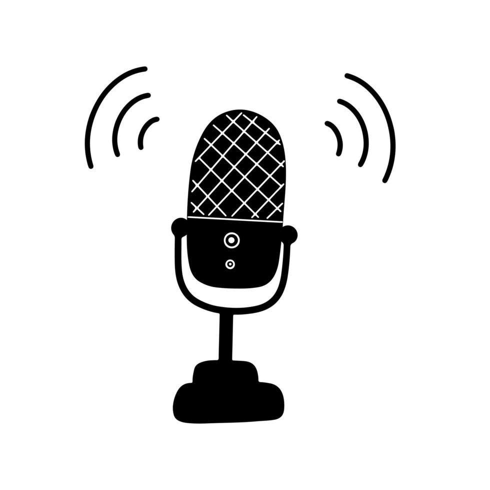 vector microphone on white background