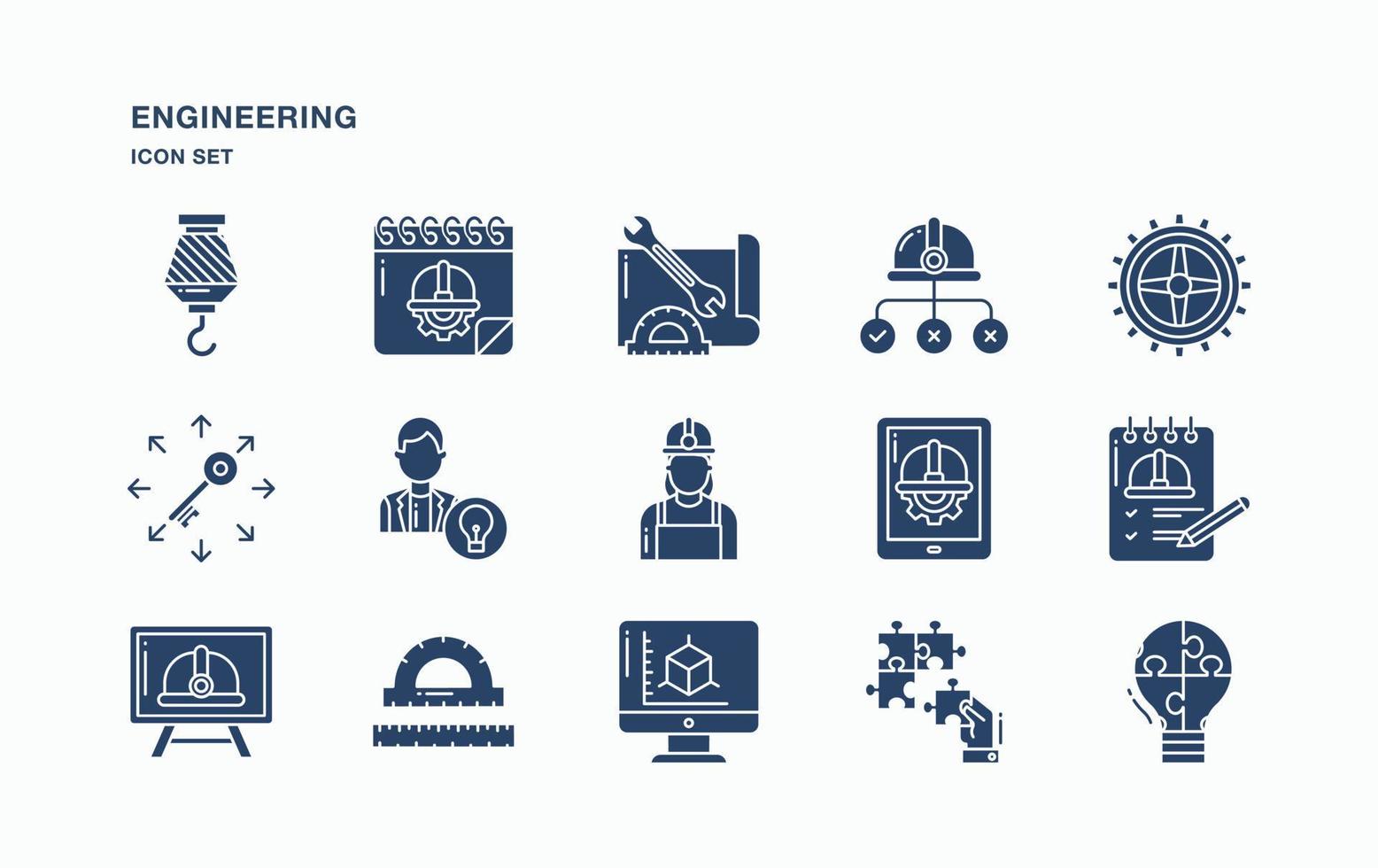 Engineering and services icon set vector