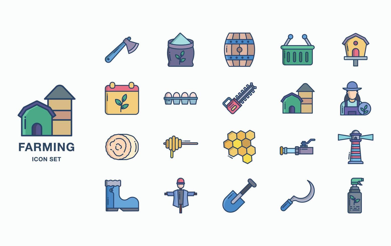 Farming and cultivation icon set vector