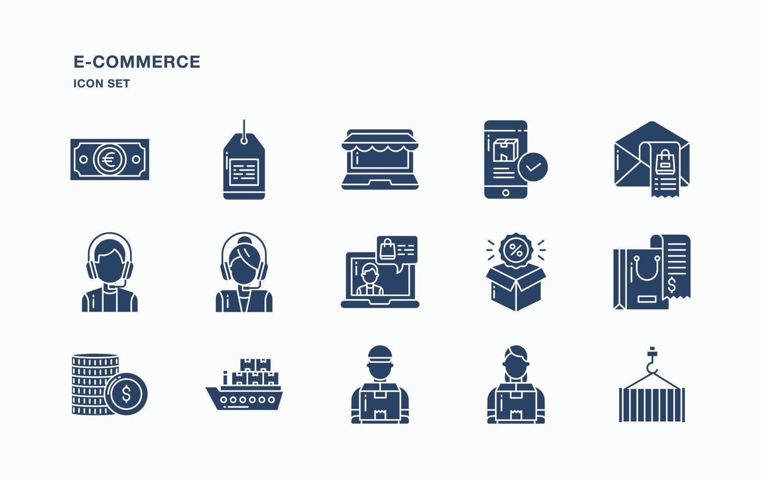 E-Commerce and online sale icon set vector