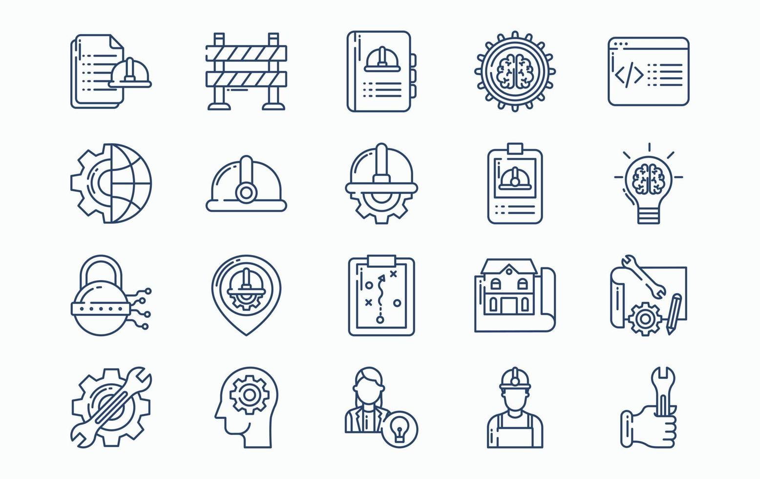 Engineering and services icon set vector