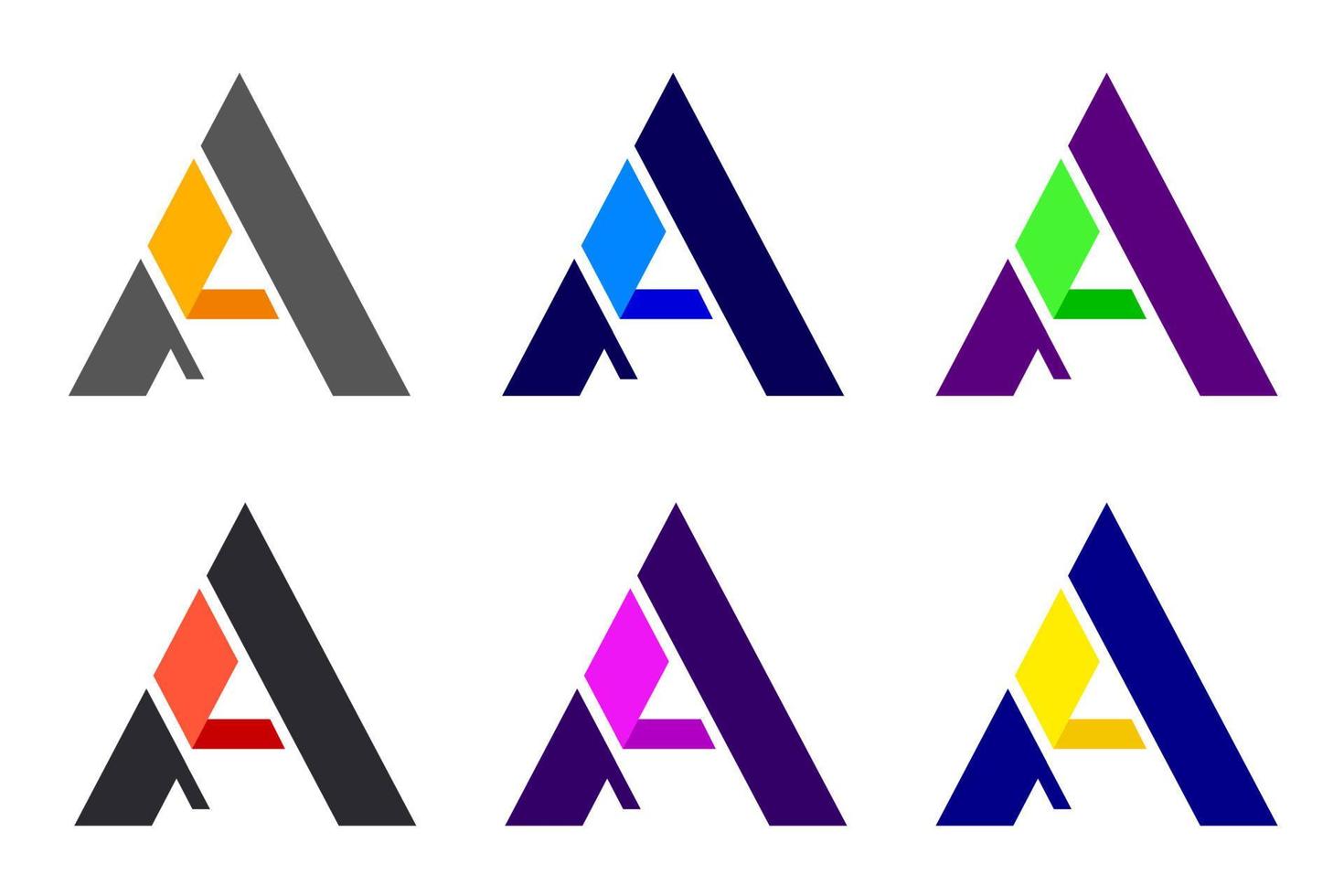 Letter A logo. Uppercase letter A alphabet character, flat design template. Logo template for branding identity design. Editable design element. vector