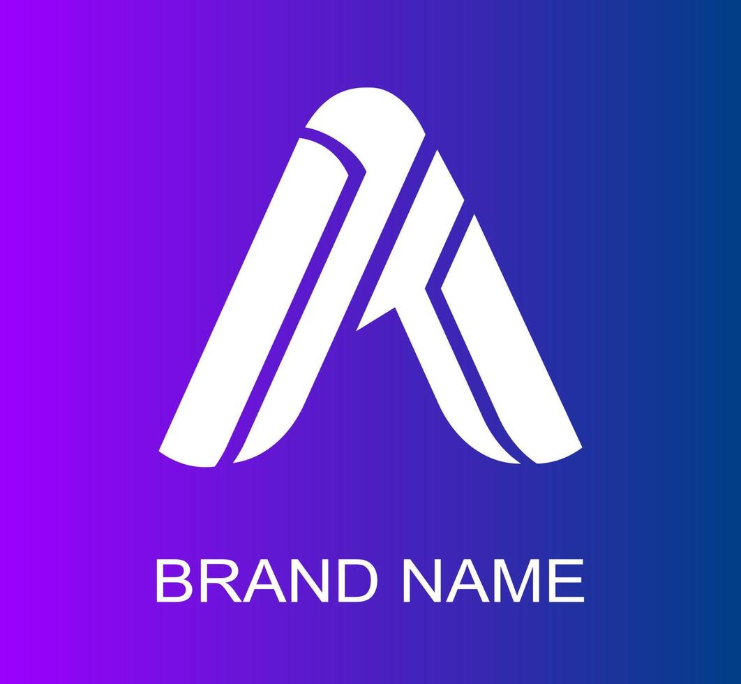 Letter A logo. Uppercase letter A alphabet character, flat design template. Logo template for branding identity design. Editable design element. vector