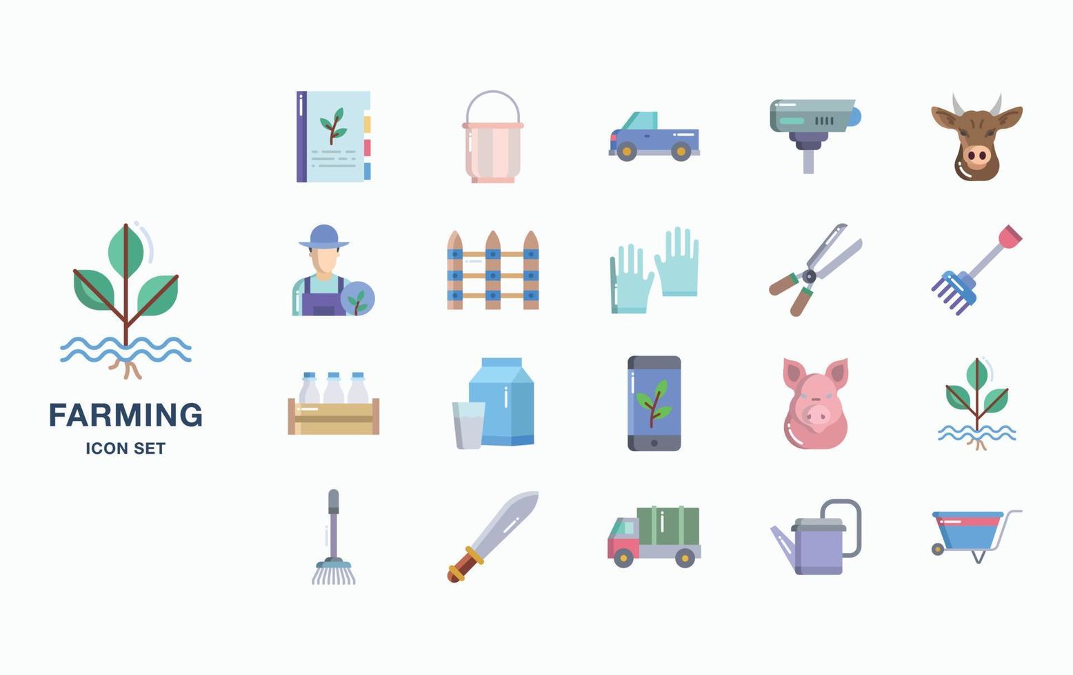 Farming and cultivation icon set vector