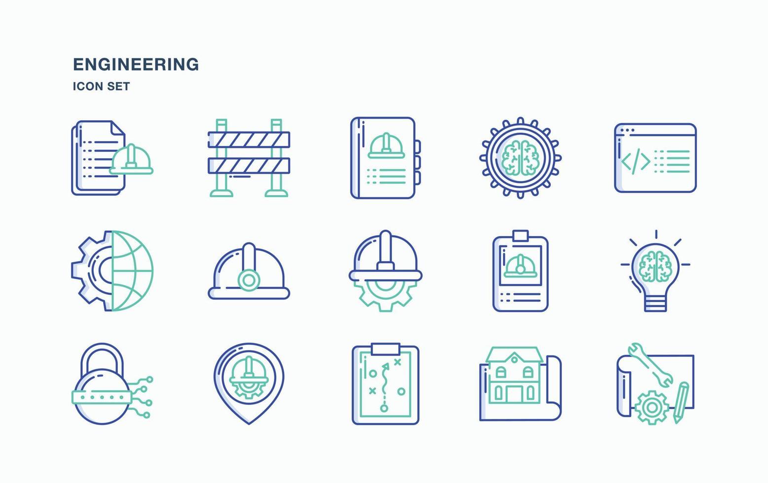 Engineering and services icon set vector