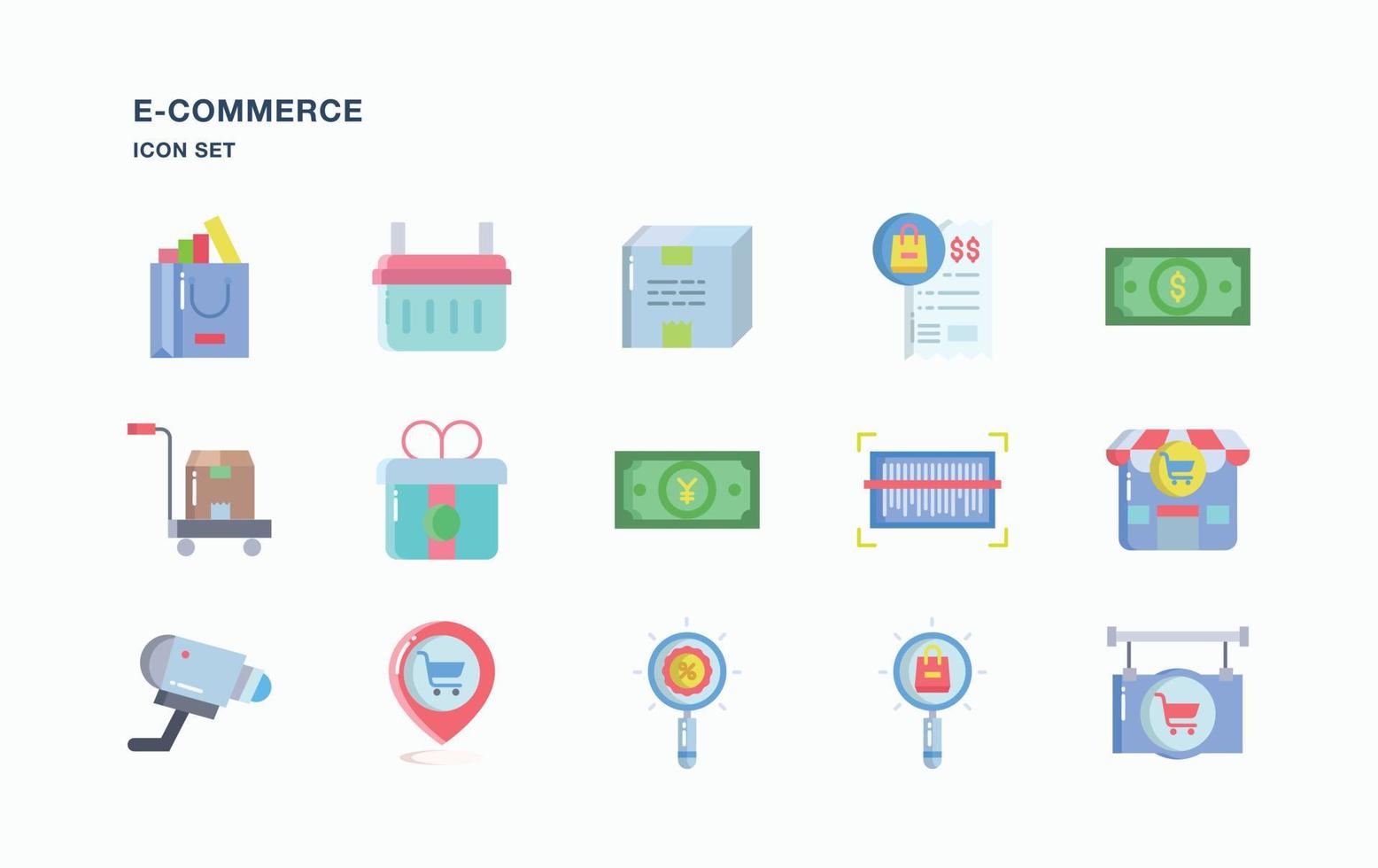 E-Commerce and online sale icon set vector