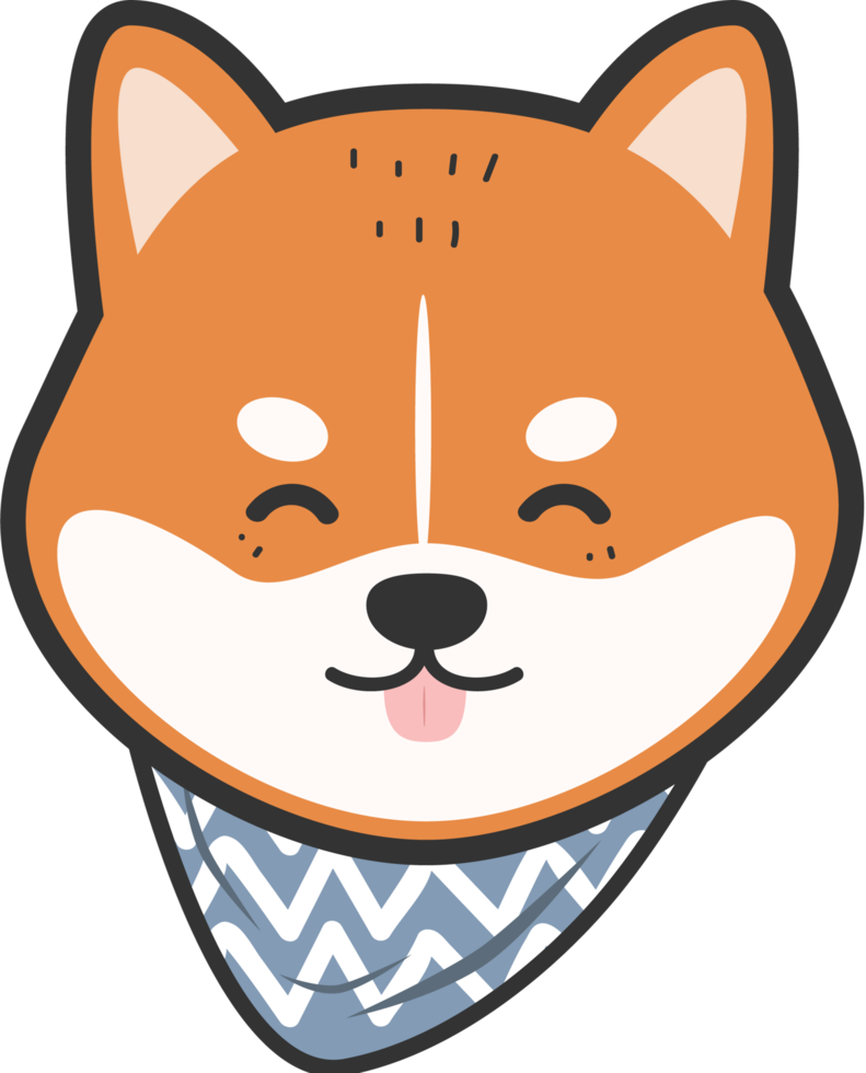 schattig shiba inu hond tekenfilm element png