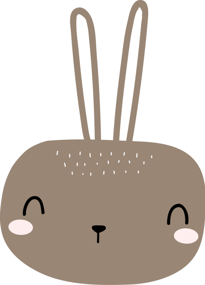 Élément de dessin animé tête de lapin mignon png